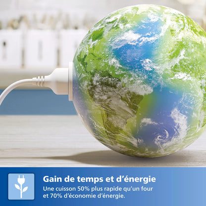 Airfryer PHILIPS NA352/00 Friteuse sans huile double panier Noir/Doré, Série 3000 9L (3+6L)