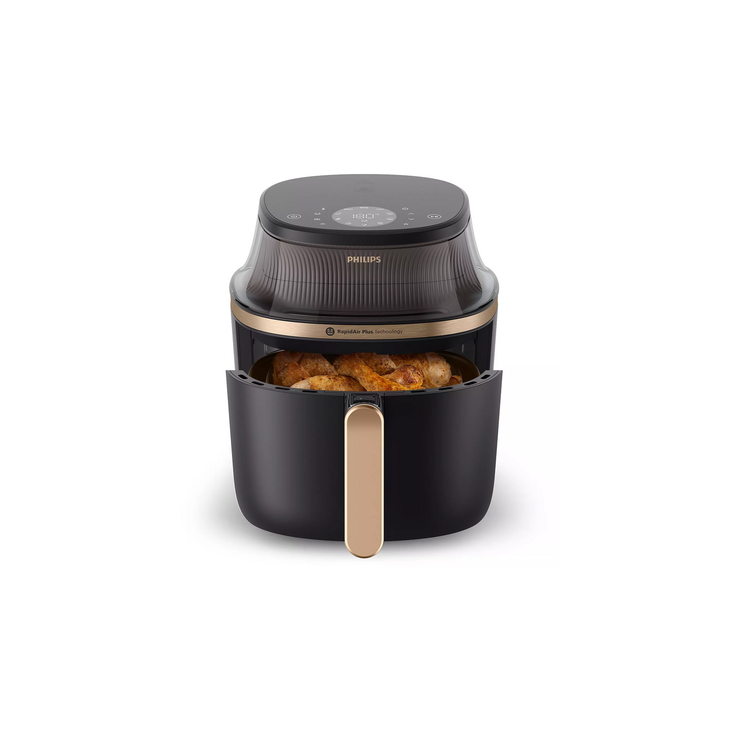 Airfryer PHILIPS NA33200 Friteuse sans huile avec fenêtre de cuisson Noir Doré, Série 3000