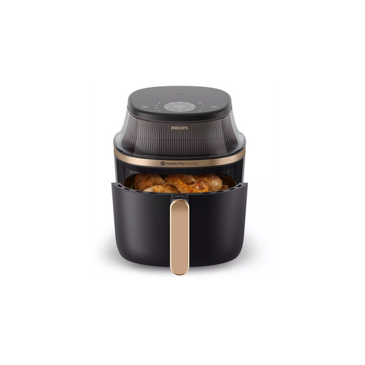 Airfryer PHILIPS NA33200 Friteuse sans huile avec fenêtre de cuisson Noir Doré, Série 3000