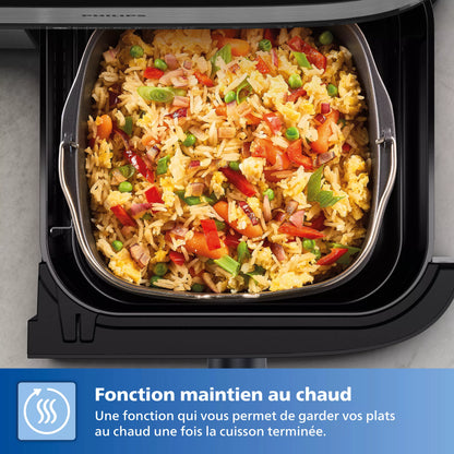 Airfryer PHILIPS NA33200 Friteuse sans huile avec fenêtre de cuisson Noir Doré, Série 3000