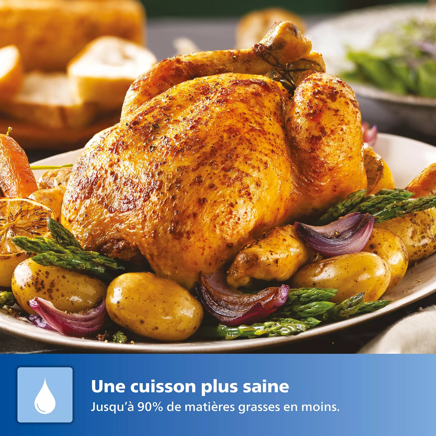 Airfryer PHILIPS NA33200 Friteuse sans huile avec fenêtre de cuisson Noir Doré, Série 3000